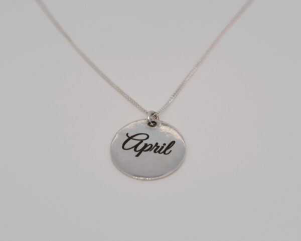 Silver Birth Month and Flower Necklace