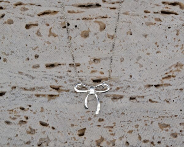 Silver Bow Necklace