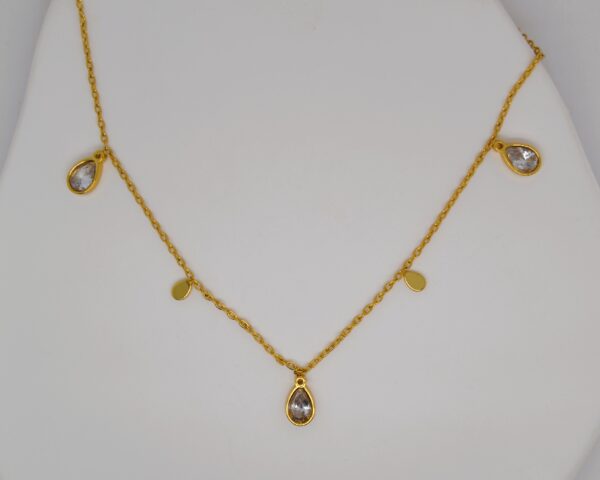 Bling Teardrop Gold Necklace