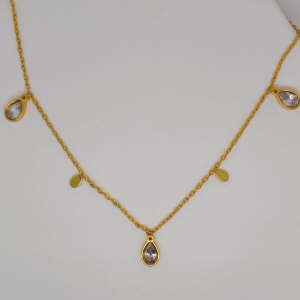 Bling Teardrop Gold Necklace