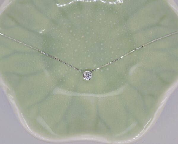 Round Pendant Silver Necklace