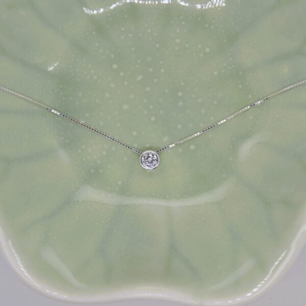 Round Pendant Silver Necklace