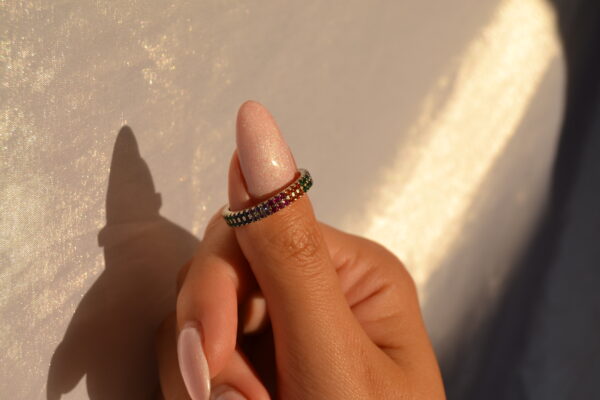 Rainbow Sterling Silver Ring