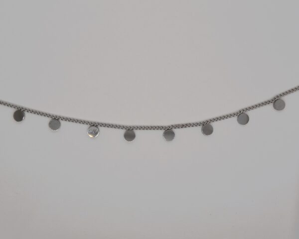 Silver Stainless Steel Disk Necklace