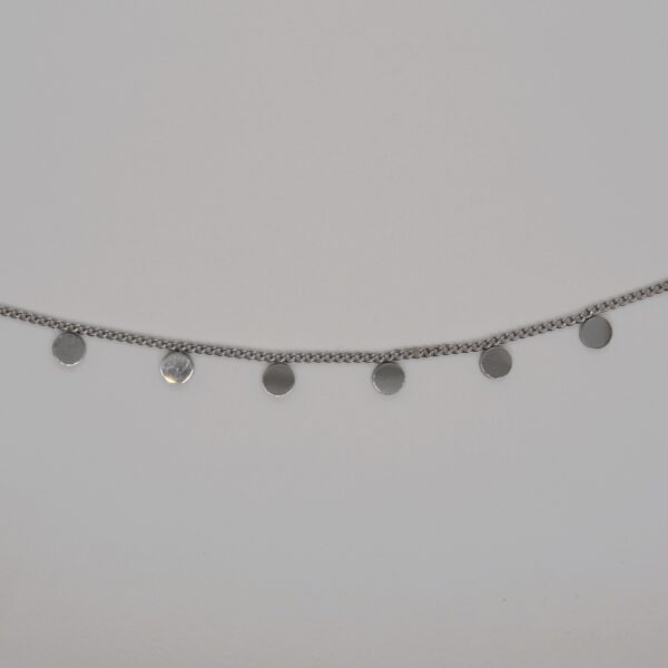 Silver Stainless Steel Disk Necklace