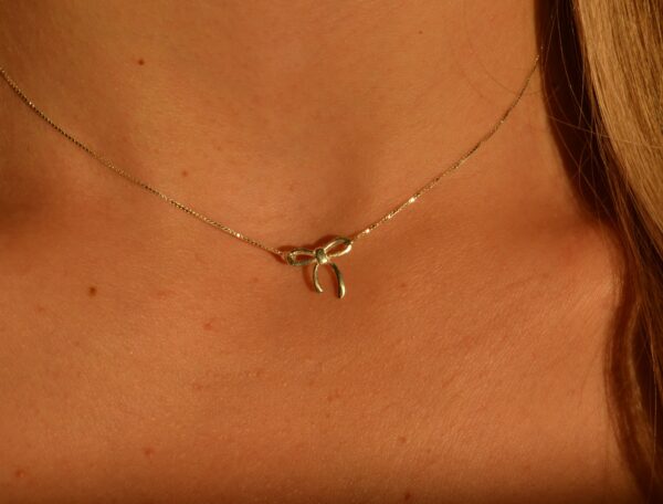 Silver Bow Necklace - Image 3