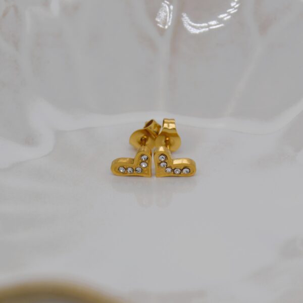 Gold Bling Heart Stud