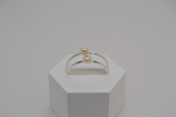 Tiny Silver Pearl Ring