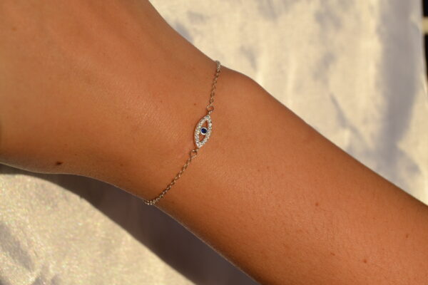 Silver Evil Eye Bracelet - Image 2