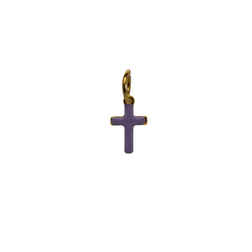 Purple Cross Charm