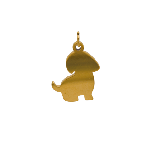 Gold Engravable Dog Charm