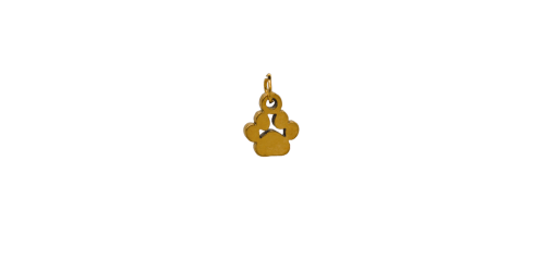 Gold Dog Paw Charm