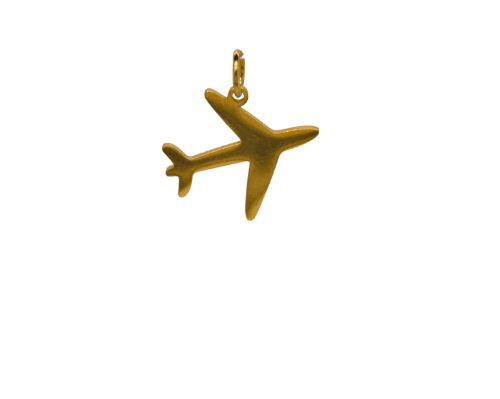 Airplane Gold Charm