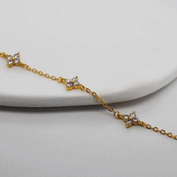 Gold Bling Flower Bracelet
