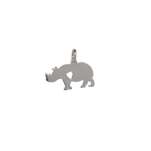 Silver Rhino Charm