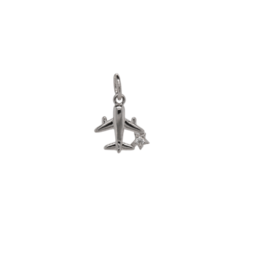 Silver Airplane Charm