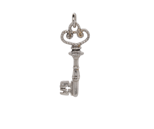 Silver Key Charm