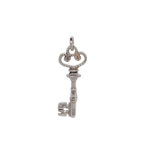 Silver Key Charm