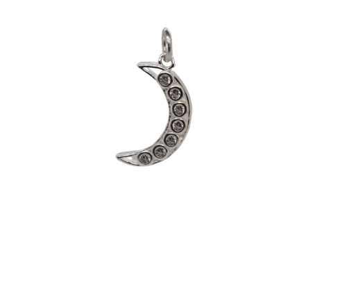 Silver Bling Moon Charm