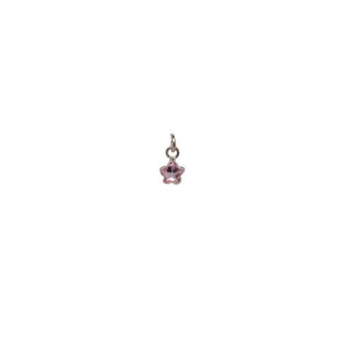 Silver Pink Star Birthstone