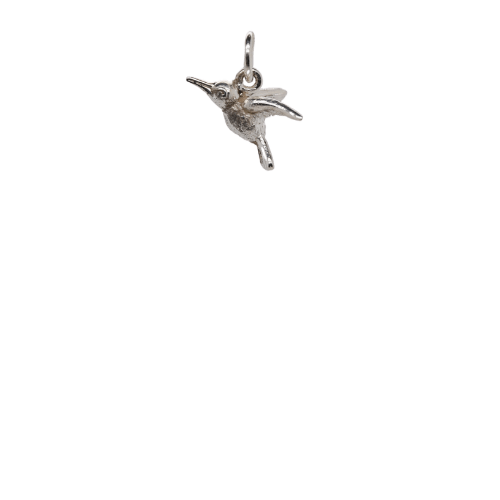 Silver Hummingbird Charm