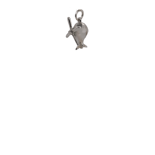 Silver Helicopter Charm