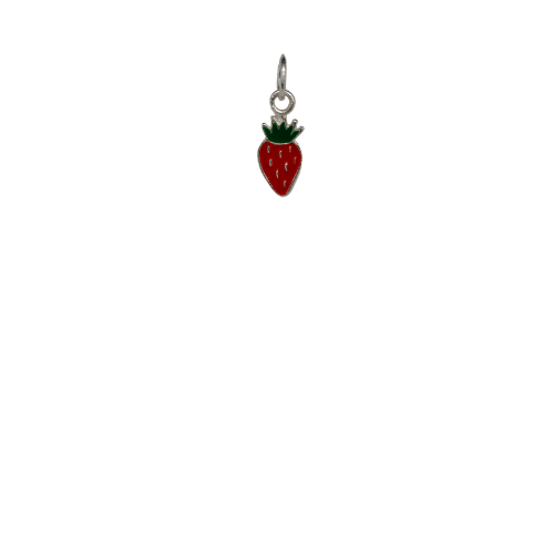 Silver Strawberry Charm