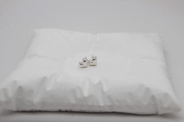 Bubble Sterling Silver Heart Stud