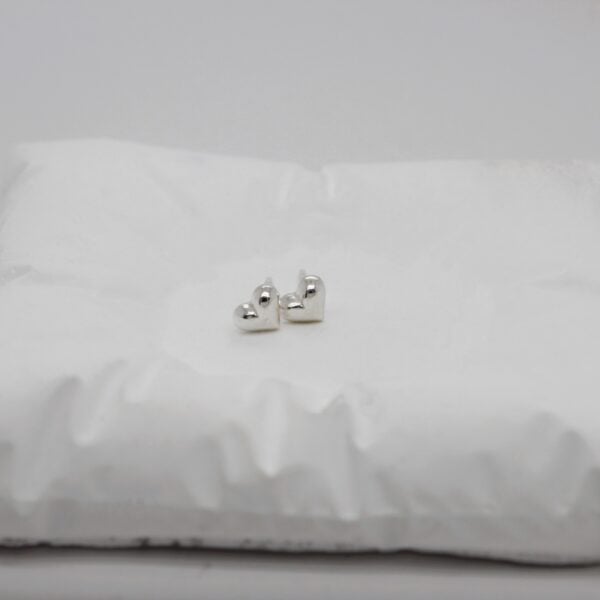 Bubble Sterling Silver Heart Stud