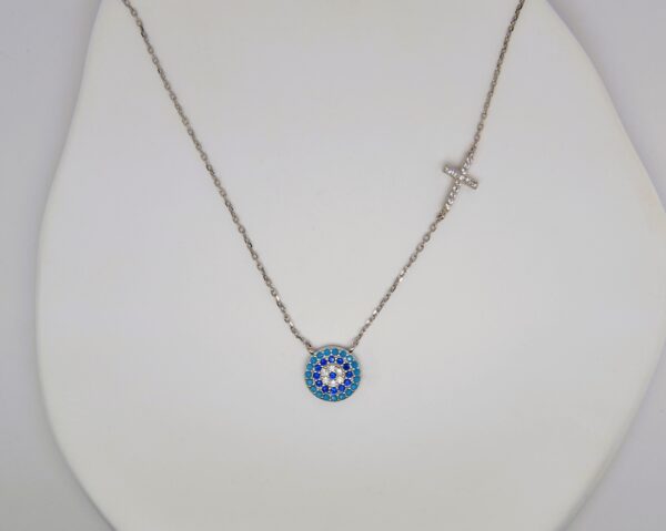 Evil-Eye and Cross Necklace