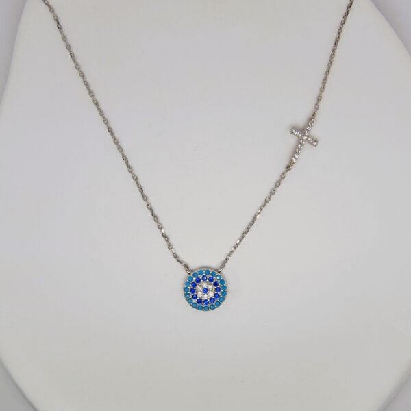 Evil-Eye and Cross Necklace