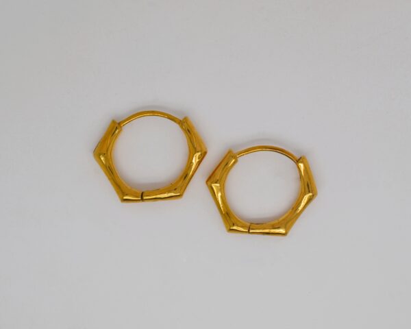 Gold Plated Hexagon Huggies