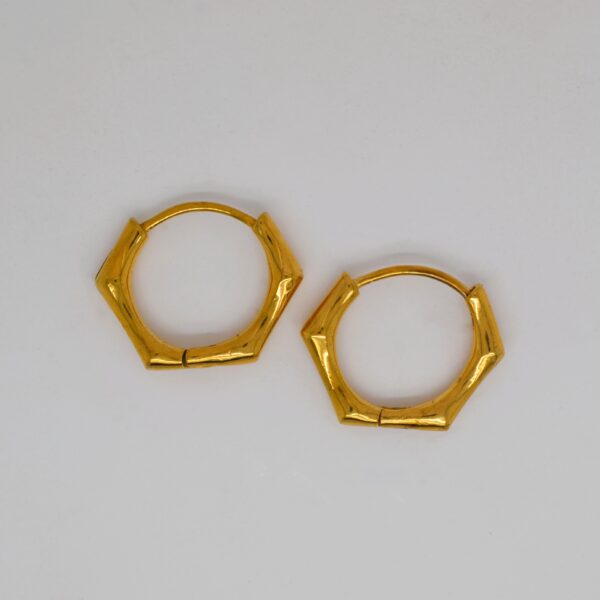 Gold Plated Hexagon Huggies