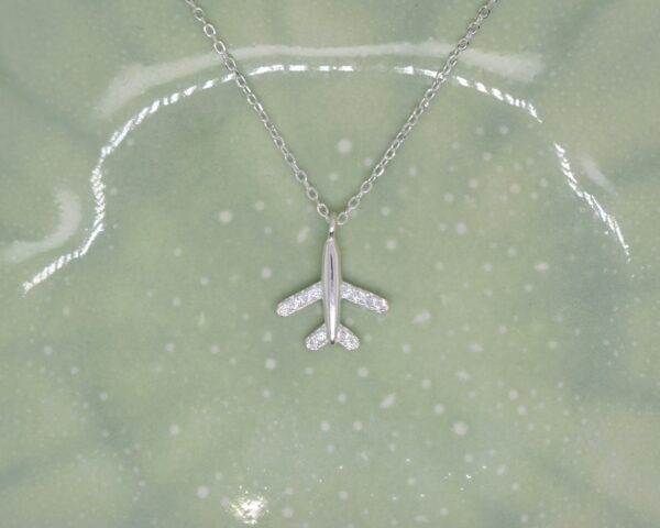 Silver Bling Plane Necklace