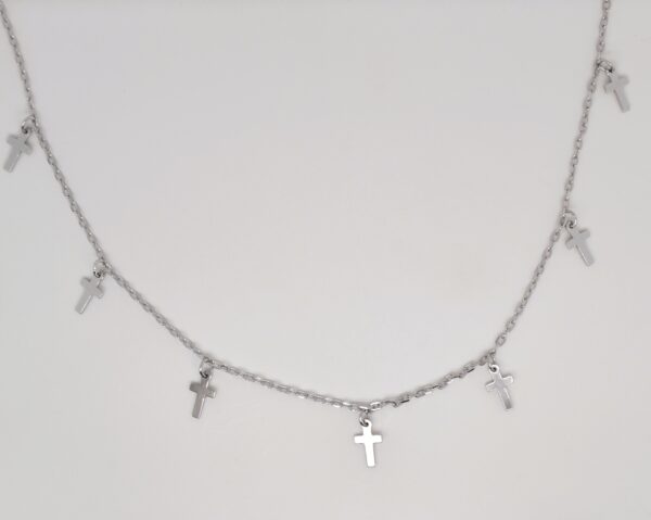 Multiple Cross Silver Necklace