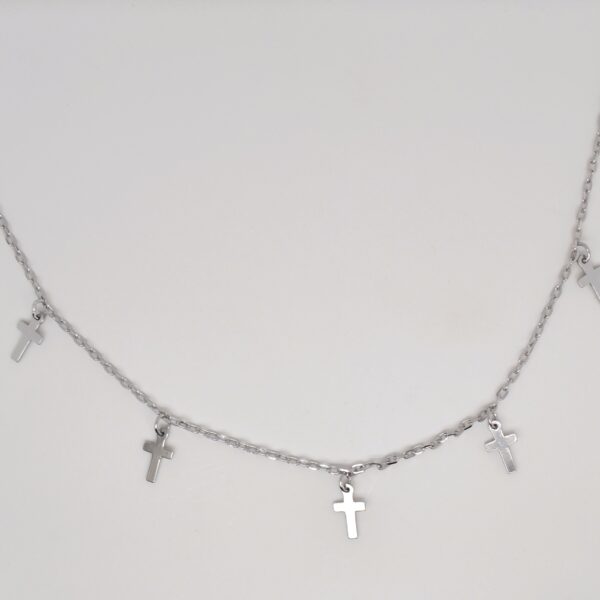 Multiple Cross Silver Necklace