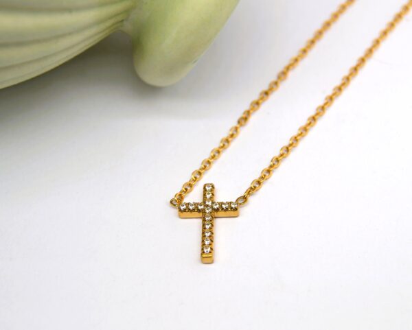 Gold Cross Connector Necklace