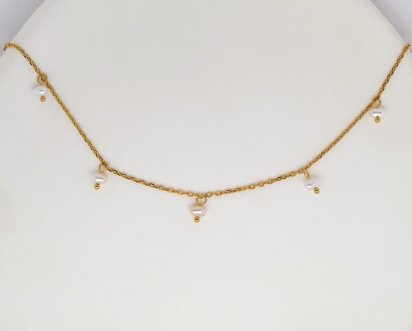 Multiple Pearl Gold Necklace