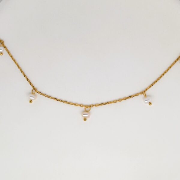 Multiple Pearl Gold Necklace