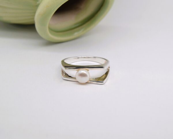 Tiny Pearl Statement Ring