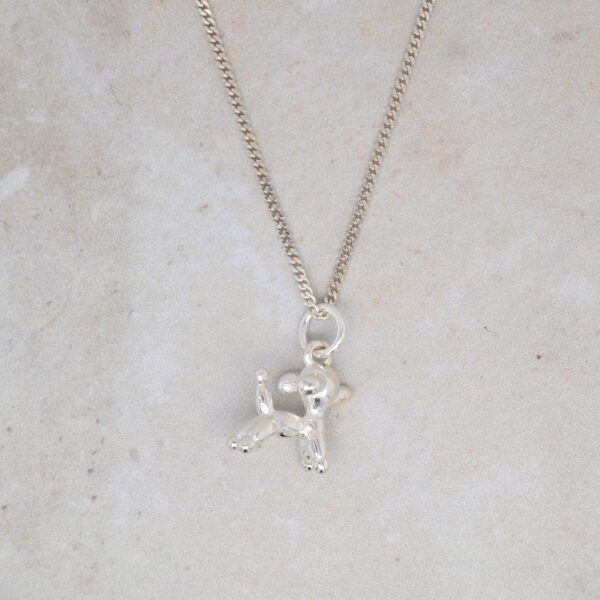 Balloon Dog Silver Necklace
