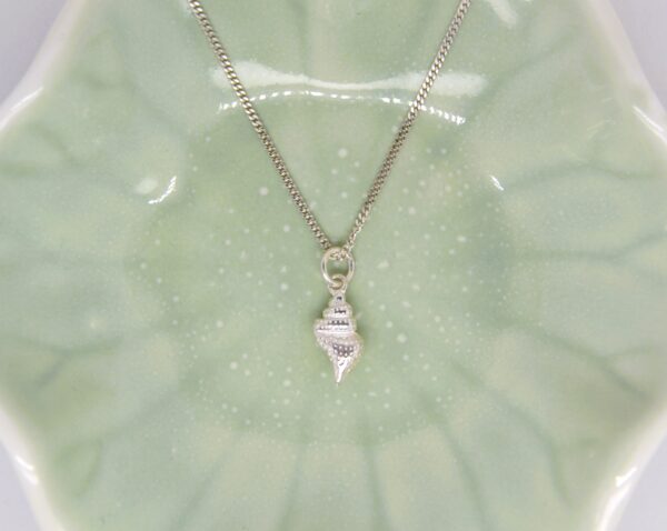 Silver Textured Shell Necklace