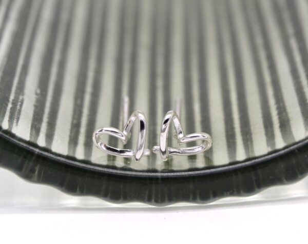 Cut-out Heart Silver Studs