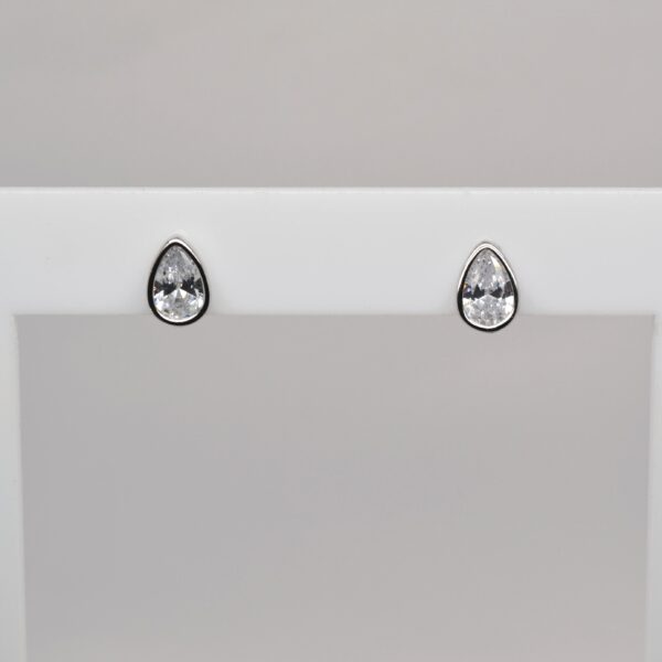 Bezel Teardrop Studs