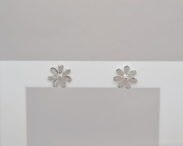 Silver Flowery Studs