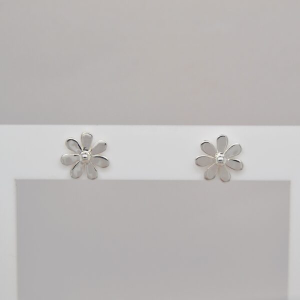Silver Flowery Studs