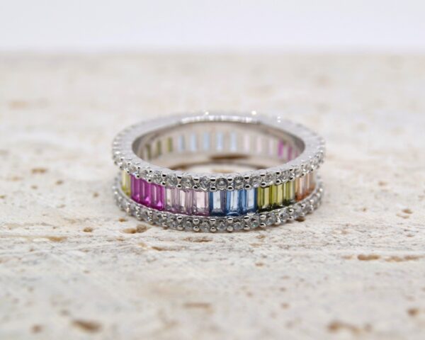Trinity Color Baguette Ring
