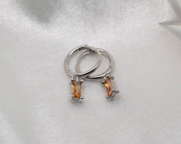 Tiny Emerald Cut Huggies