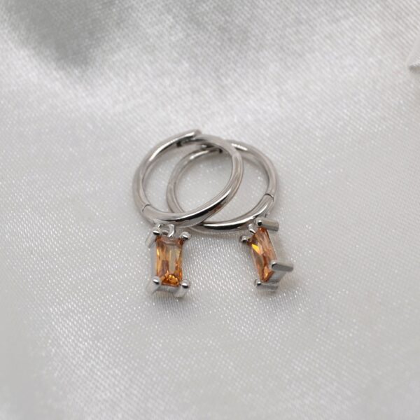 Tiny Emerald Cut Huggies