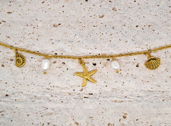 Gold Ocean Charm Bracelet
